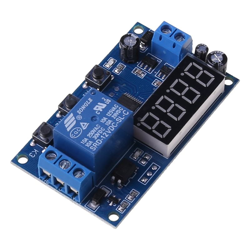 New DC 12V LED Display Digital Delay Timer Control Switch Module PLC 