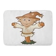 thumbnail image 1 of YUSDECOR Autumn White Scarecrow Scaring Off Animal Birds Agriculture Cartoon Rug Doormat Bath Mat 23.6x15.7 inch, 1 of 1