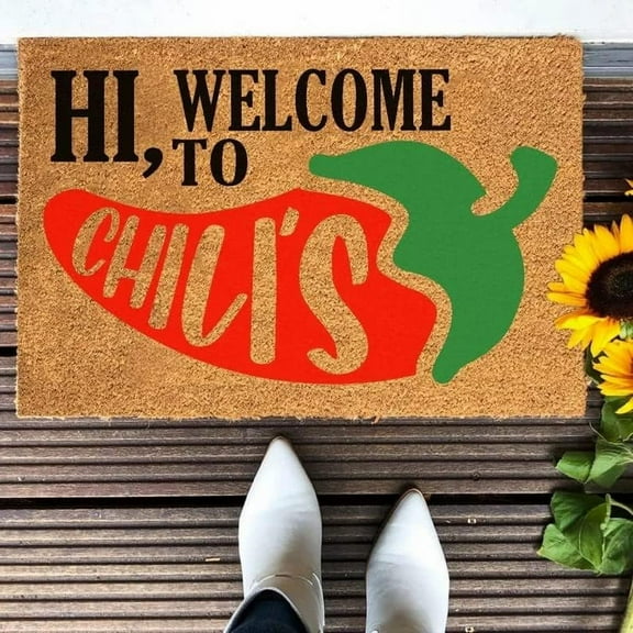 Hi Welcome to Chilis Non Slip Entryway Rugs Door Mat Floor Mat for Indoor Outdoor Front Door and Entryway 18x30Inch