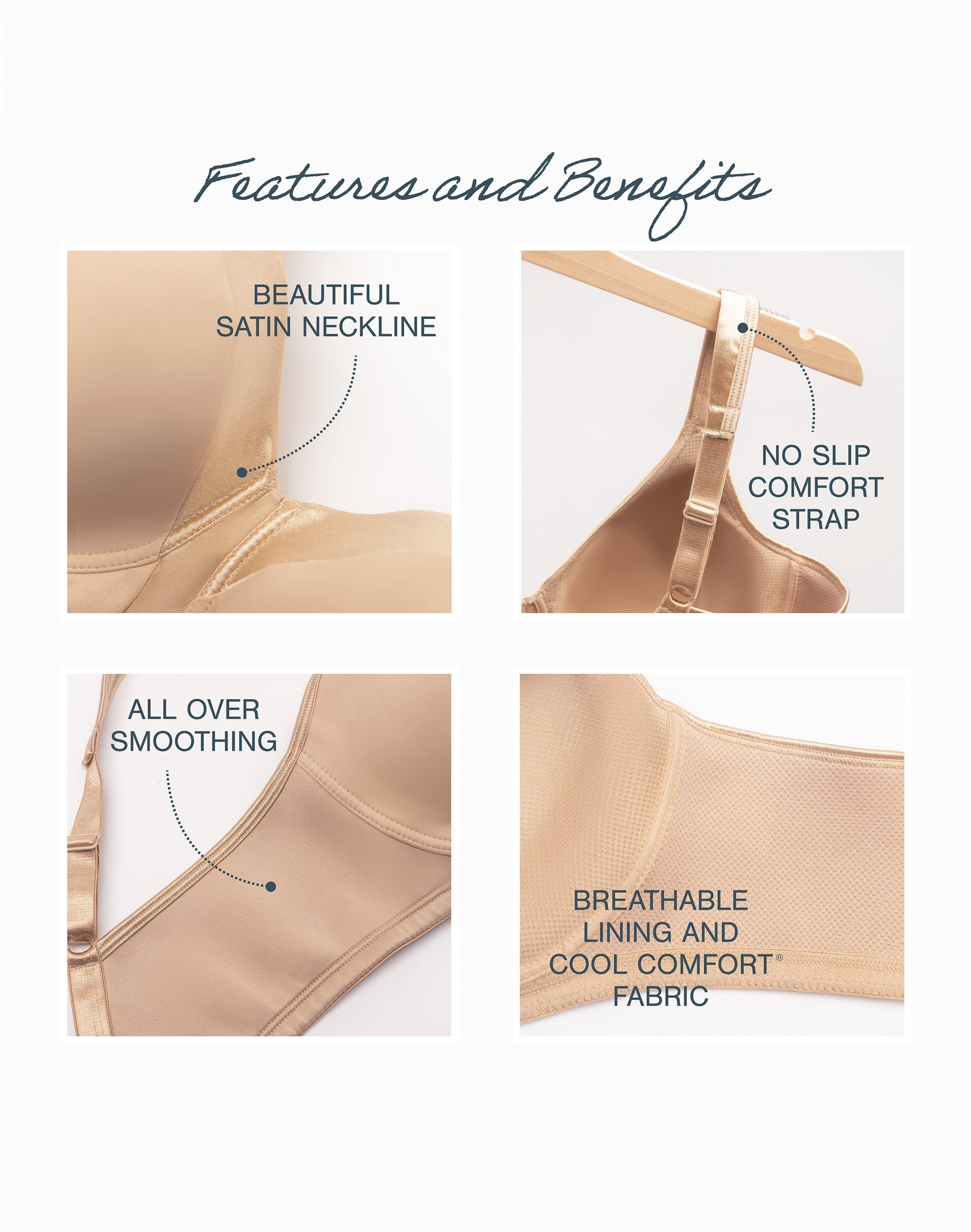 Playtex 18 Hour Wirefree Bra Silky Soft Smoothing Lightweight Womens 4803