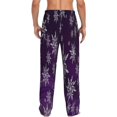 thumbnail image 3 of Junzan Men'S Pajama Pants Snowflake Gradient Purple Sleepwear Pants Pj Bottoms Drawstring And Pockets, 3 of 9