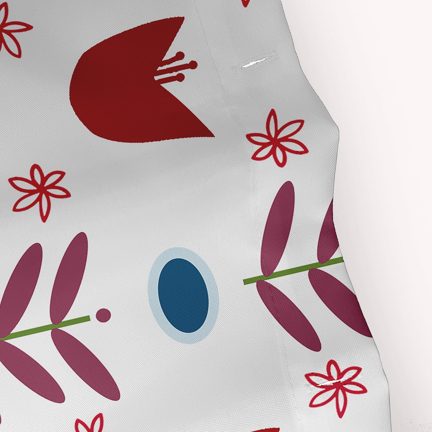 Simply Daisy 70" W x 73" L Spring Garden Polyester Shower Curtain, White-Red [1 Ct]