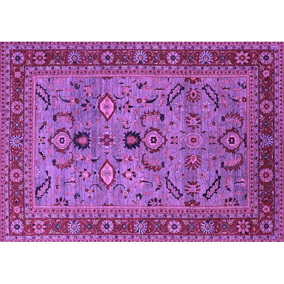 Ahgly Company Indoor Rectangle Oriental Purple Industrial Area Rugs, 5' x 8'