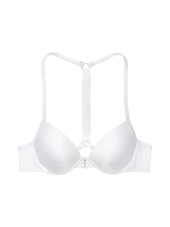Women's Shine Strap Full Coverage Push-Up Bikini Swim Top White 34DDD NWT