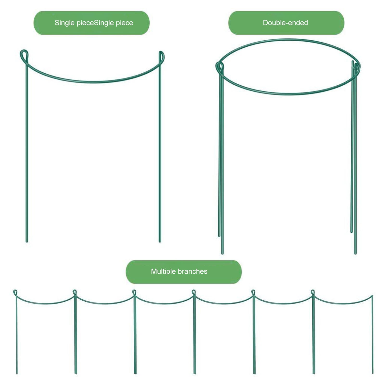 Hyasfey Plant Support Stakes Half Round Top Metal Plant Stake Peony Cages And Supports Garden Plant Support Rings for Outdoor Indoor Plants Tomato Hydrangea