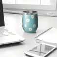 thumbnail image 3 of Floral 12oz Stainless Steel Insulated Wine Tumbler with Lid and Straw – Double Wall Vacuum Mug for Hot & Cold Drinks, 304 Steel Interior, Sweat-Free Design,Thanksgiving,Christmas, Spring,Flower, 3 of 5