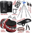 thumbnail image 3 of RDX 4PC Punching Bag Anti Swing Heavy Filled Set, Non Tear Maya Hide Leather Adult Bag with Ceiling Hook Punching Gloves Chain, Kickboxing Boxing MMA Muay Thai Karate Training, 60 lb, 80 lb, 3 of 8