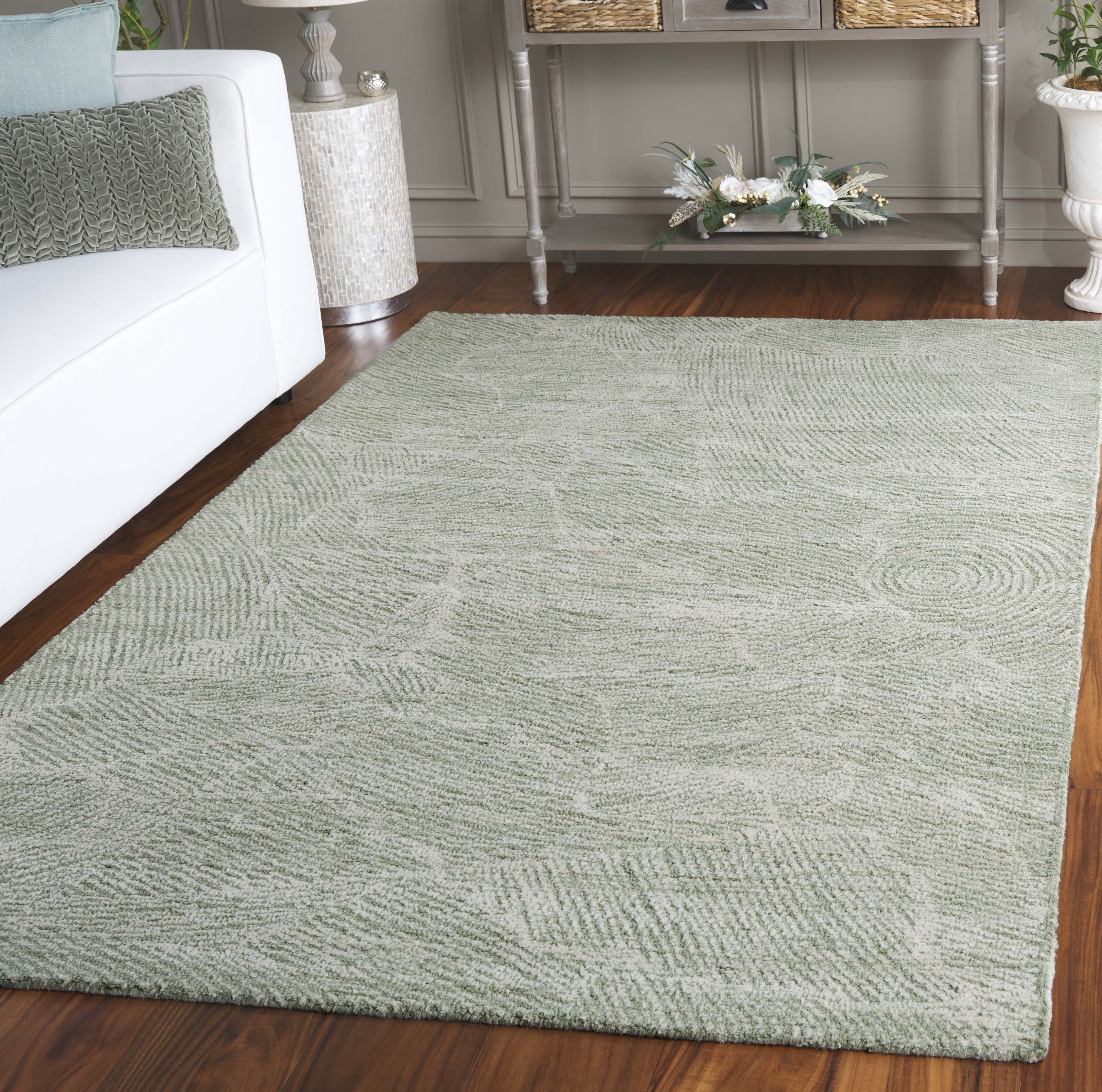 SAFAVIEH Metro Patricia Distressed Area Rug, Sage/Ivory, 8' x 10'