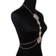 thumbnail image 4 of Collar de cintura pequeña para mujer, de moda europea y americana, con incrustaciones de diamantes, joyería, cadena de clavícula con flores exageradas, cadena corporal, 4 of 6