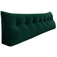 thumbnail image 1 of WOWMAX Large Bolster Triangular Reading Backrest Positioning Support Wedge Pillow Headboard for Day Bed Bunk Bed RV/Trailer with Removable Cover 76 Inches Velveteen Green, 1 of 7
