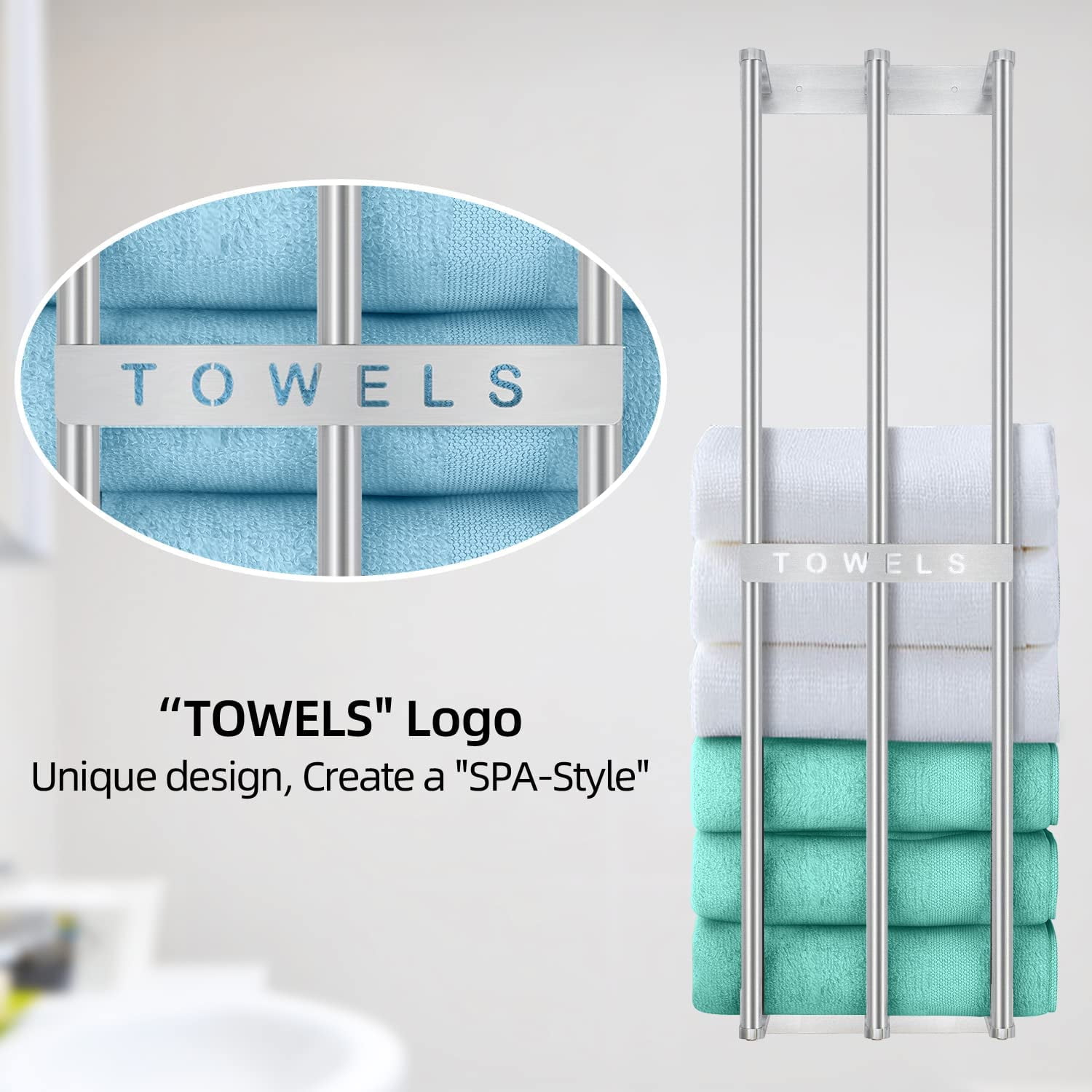 Simpor Towel Rack Wall Mounted for Bathroom, New Upgraded 3 Bar