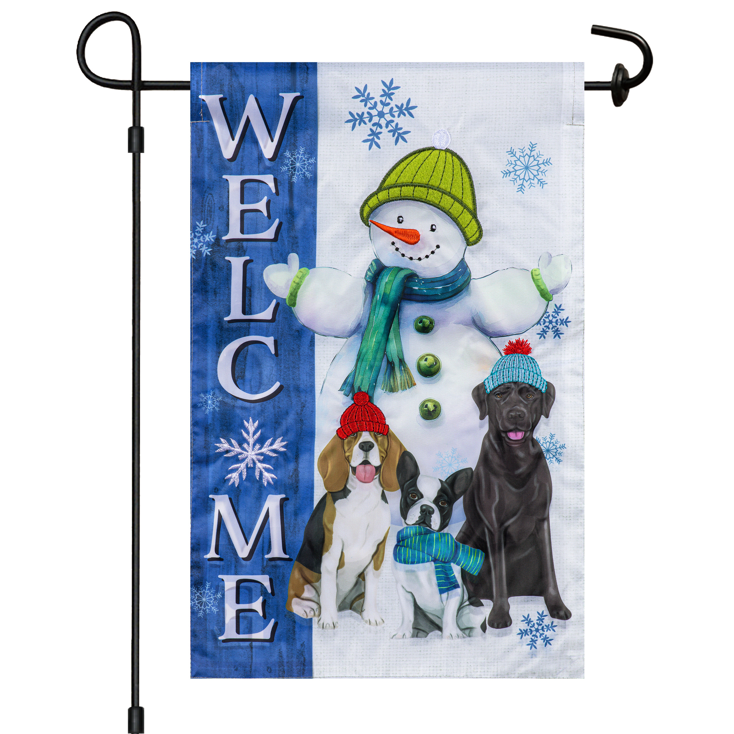 Meadow Creek Holiday 11.5" x 18" Welcome Dogs Outdoor Yard Flag with Stand