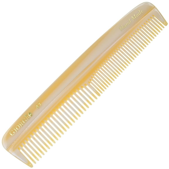 Giorgio G25 Fine Tooth and Wide Tooth Pocket Comb - Hair Styling Comb for Men and Women, Handmade Beard Comb for Men, Barber Comb, and Mustache Comb for Grooming, Saw Cut and Polished Travel Comb