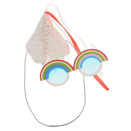 FRCOLOR 1 Set Birthday Celebration Props With Paper Glasses And Mini Hats Kids Birthday Decorations For Kids Parties Adult Birthdays Themed Party Supplies