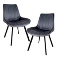 thumbnail image 1 of Set 2 Sillas Comedor Velvet Tapizada Terciopelo Sala Eames gris Grande, 1 of 7