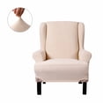 thumbnail image 2 of Enova Home Ultra Soft Stretch Fabric Wing Chair Slipcover Armchair Slipcovers Furniture Protector (Ivory), 2 of 6