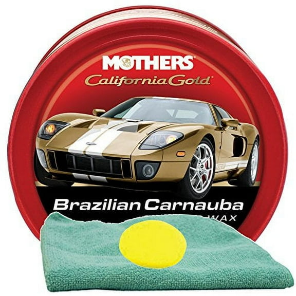 Mothers California Gold Brazilian Carnauba Cleaner Wax (12 oz.) Bundle with Microfiber Cloth & Foam Pad (3 Items)