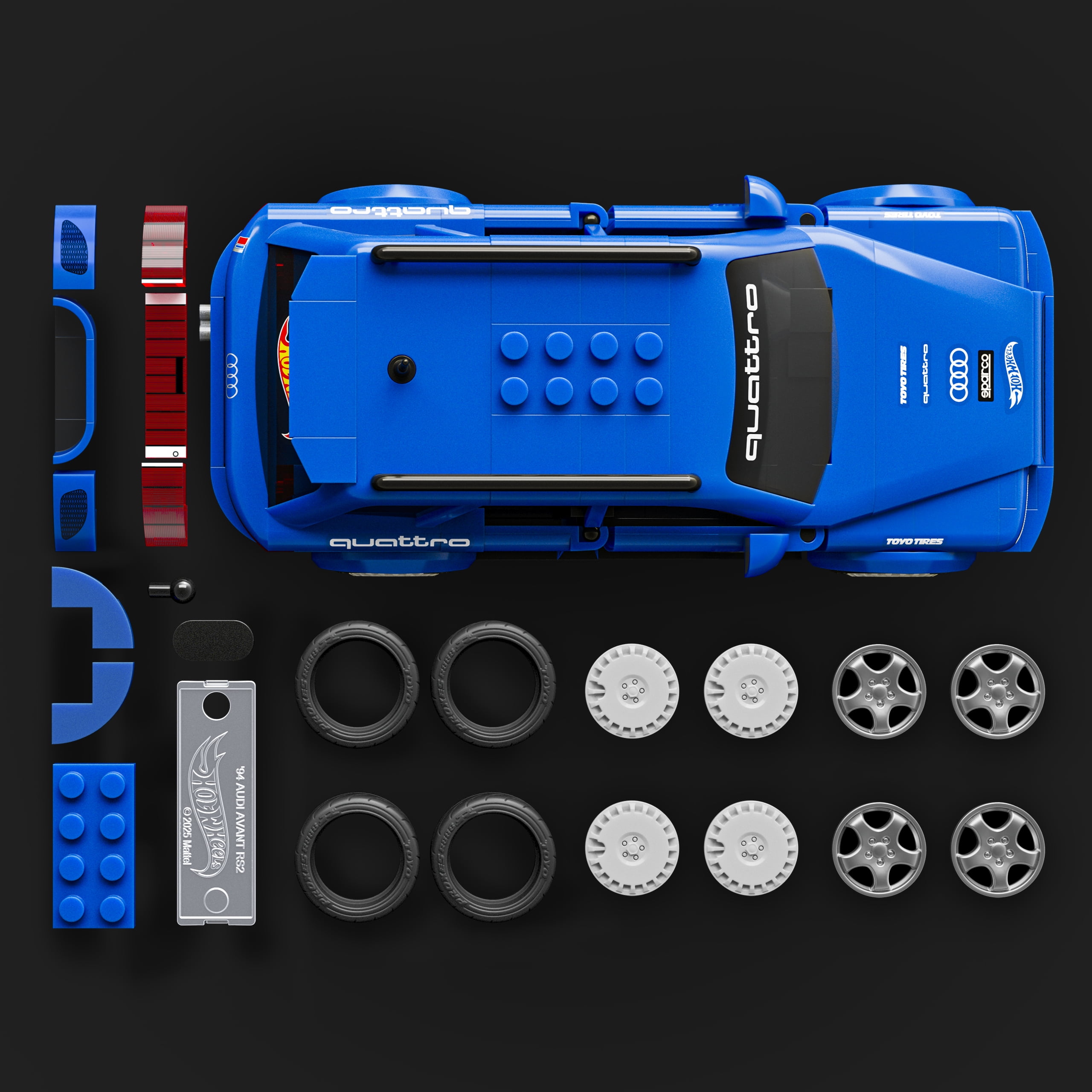 Mattel Brick Shop Hot Wheels '94 Audi Avant RS2 Building Toy Kit (253 Pieces), for Collectors