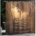 thumbnail image 4 of Ambesonne Tree Shower Curtain, Brown Sky Sunset Cloudy, 69"Wx75"L, Brown, 4 of 5