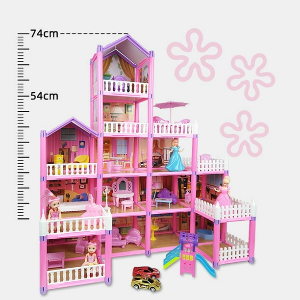 QINXIN Barbie Doll Set Doll House Girl Villa Princess Castle Set Children  Play House Simulation Assembled Toys Gifts For Birthday