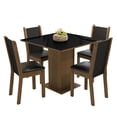 thumbnail image 1 of Juego de Comedor con Mesa y 4 Sillas Madesa Tifani Marrón/Negro, 1 of 11
