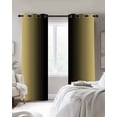 thumbnail image 3 of Yellow Black Ombre Blackout Curtains 45 Inches Long for Bedroom, Modern Gradient Abstract Art Thermal Insulated Room Darkening Black Out Window Curtain Panels Grommet Drapes for Living Room, 3 of 8