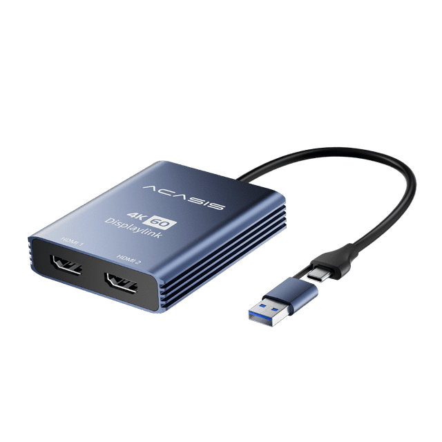 ACASIS Displaylink 4K 60Hz Divisor de Modo de Expansión de 2 Pantallas con Conector HDMI