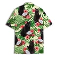 thumbnail image 3 of Funny Black Cat Coconut Hawaiian Shirt, Tropical Summer Short Sleeve Button Down Shirt for Men, Women, 3 of 7