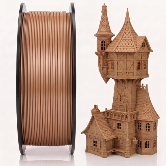 PLA 3D Printer Filament 1.75mm wood 1KG Real Wood Flour Added, High Dimensional Accuracy 1kg Spool(2.2lbs), Fits for Most FDM 3D Printers