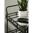 thumbnail image 4 of Kate and Laurel Ketia Metal Tray Bar Cart, Black 23x13x35, 4 of 7