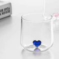 thumbnail image 1 of Taza de cristal transparente creativa y sencilla con forma de corazón para decoración del hogar, estilo nórdico, para parejas, amor, té, leche, café, agua, corazón azul, 1 of 5