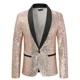 thumbnail image 3 of Traje de hombre con lentejuelas, chaqueta individual, solapa de pico, traje ajustado, esmoquin de fiesta, trajes de hombre para fiesta, vestido de noche, traje de actuación en el escenario, 3 of 5