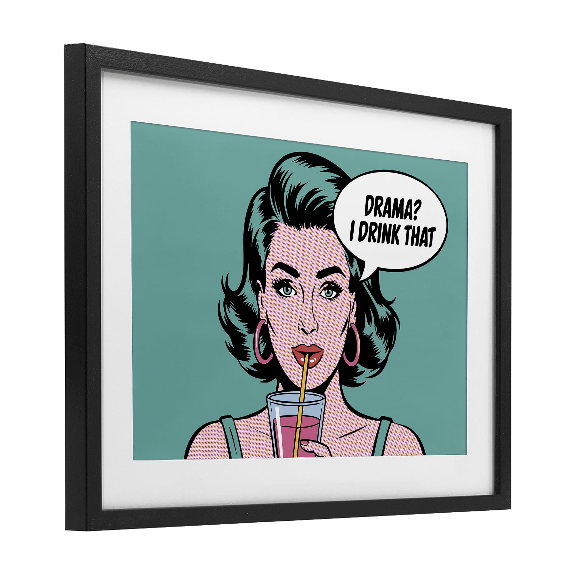Stupell Industries Drama I Drink That Black Framed Print Under Glass, design by Andreas Magnusson