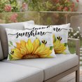 thumbnail image 3 of Outdoor Pillow Covers 20x12 Set of 2, Sunflowers Bees Waterproof Patio Throw Pillow Covers for Couch Sofa Chair, Grey Check Sunshine Watercolor Floral Decorative Pillowcases for Throw Pillows, 3 of 9