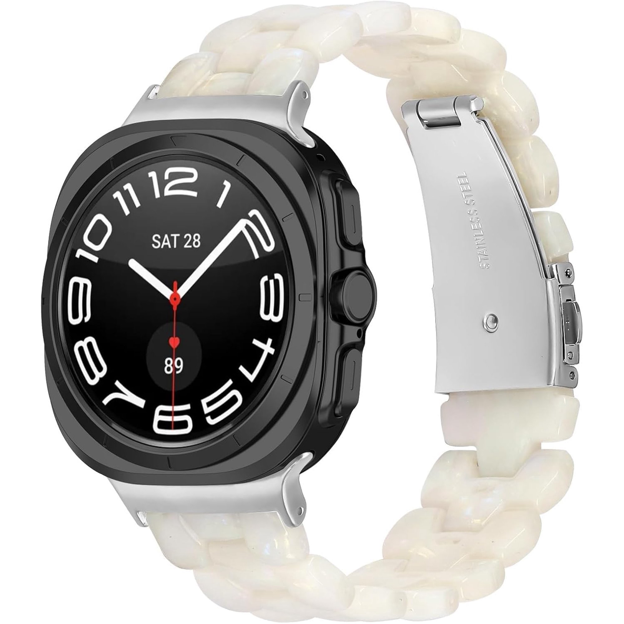MYKOMI Resin Bands Compatible with Samsung Galaxy Watch Ultra2 47mm Band,Lightweight Strap Bracelet Fashion Wristband Replacement for Women Men