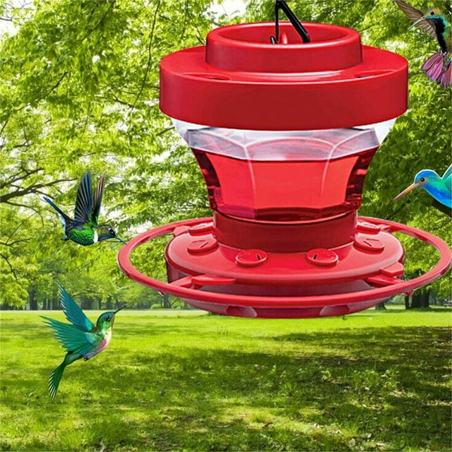 Comedero para colibríes para exteriores, comederos de plástico para colibríes, boca ancha para fácil llenado/limpieza para exteriores
