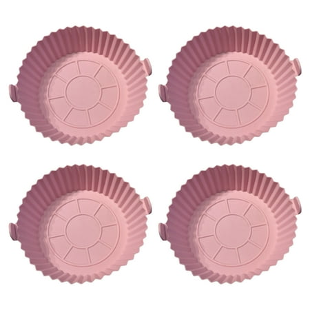 

QIIBURR The Silicone Kitchen 4 Pcs Air Fryer Silicone Pot Air Fryer Accessories Air Fryer Silicone Liners Basket Kitchen Reusable Air Fryers Oven Accessories Round Silicone Liners Silicone Oven Liner