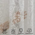 thumbnail image 3 of 3S Brother's White Lace Sheers Extra Long Floral Style Curtains Set of 2 Panels Rod Pocket & Back Tab Home Décor Window Custom Made Drapes 10-30 Ft. Long -Made in Turkey Each Panel (100"W x 144"L), 3 of 6
