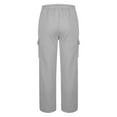 thumbnail image 4 of WREESH Men's Cargo Pants Sweatpants Heavy Solid Color Straight Wide Leg Pants Casual Sports Pants Gray, 4 of 6