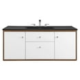 thumbnail image 3 of Modway Transmit 48" Wall-Mount Bathroom Vanity in Walnut Black, 3 of 11