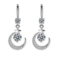 thumbnail image 2 of Volity Moon Star Drop Dangle Earrings for Women, Hypoallergenic Zirconia Silver Earrings, Birthday Valentine's Day Gifts for Women, 2 of 5