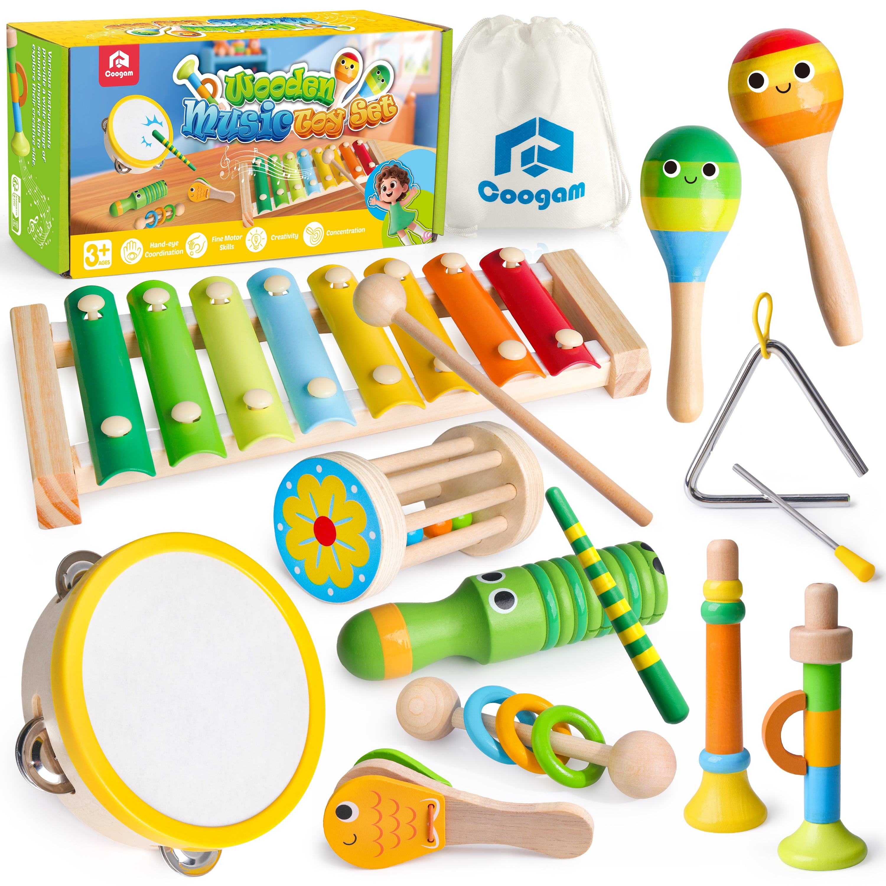 Manhattan Toy Musical Chicken Wooden Instrument for Toddlers with