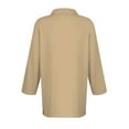 thumbnail image 3 of Mohiass Polo Shirts for Women 2024 Trendy 3/4 Length Sleeve Womens Tops Button V Neck Business Casual Fall Blouses Khaki 3XL, 3 of 4