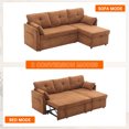 thumbnail image 4 of MOONMISS Chenille Upholstered L-Shaped Storage Reversible Chaise Sectional Sofa with Side Pocket-Brown, 4 of 5