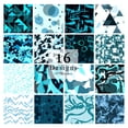 thumbnail image 6 of Soimoi 16 Pc Fat Quarter Bundle,AbstractPrint 18"x 22"DIY Patchwork-100% CottonPre-Cut Quilting Fabric Aqua Blue, 6 of 8