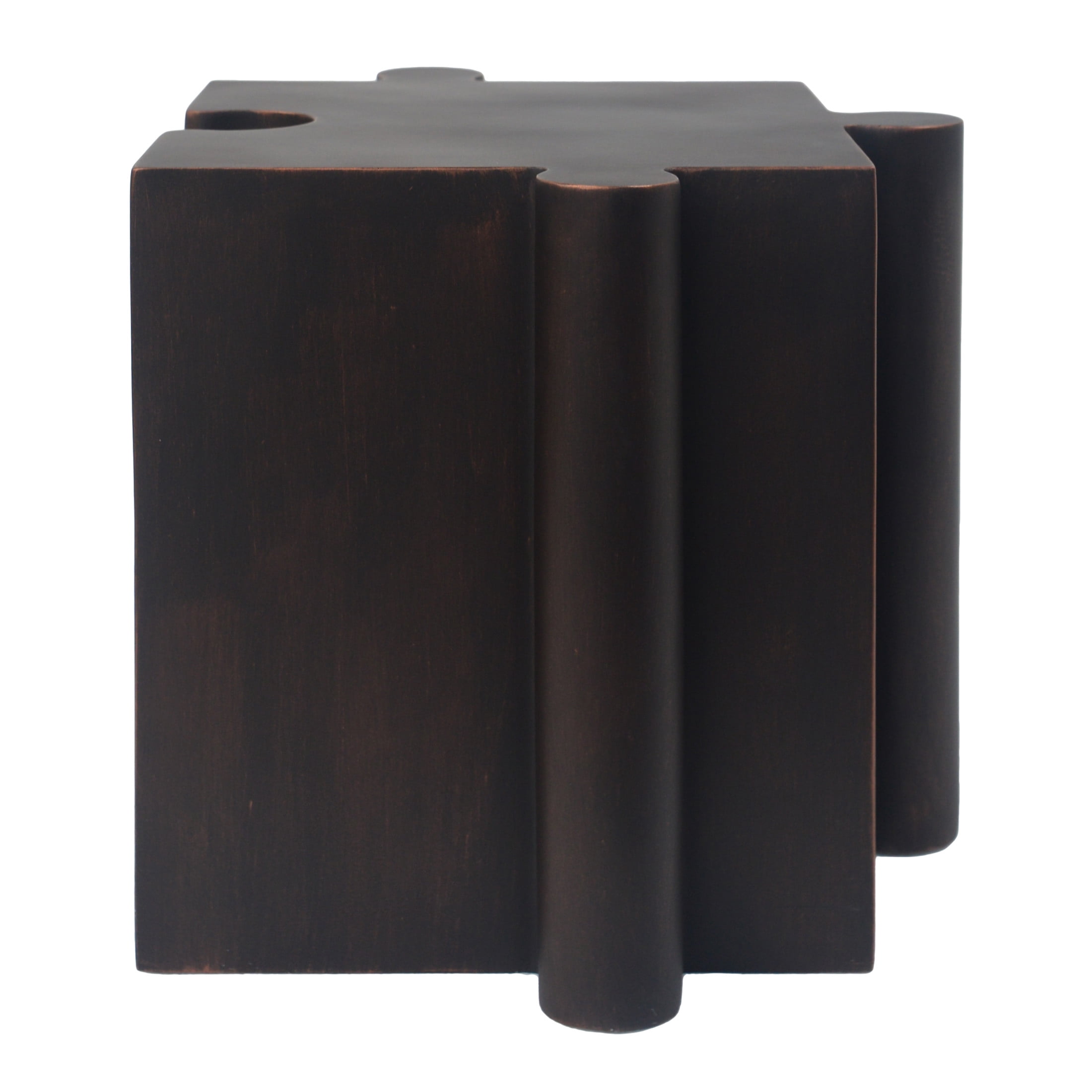 Christopher Knight Home Antique Copper Puzzle Art Side Table, Modular Interlocking Design, Indoor Outdoor Use, Convex Edge