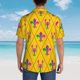thumbnail image 4 of Balery Mardi Gras Crayfish and Fleur de lis Camisas hawaianas de manga corta para hombre, camisas playeras de corte holgado, camisas de vacaciones con botones,Medium, 4 of 7