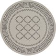 thumbnail image 1 of Unique Loom Treillis Collection Grec Clé Frontière Géométrique Transition Tapis Rond Flatweave Intérieur et Extérieur, 6 Pieds, Gris/noir, 1 of 1