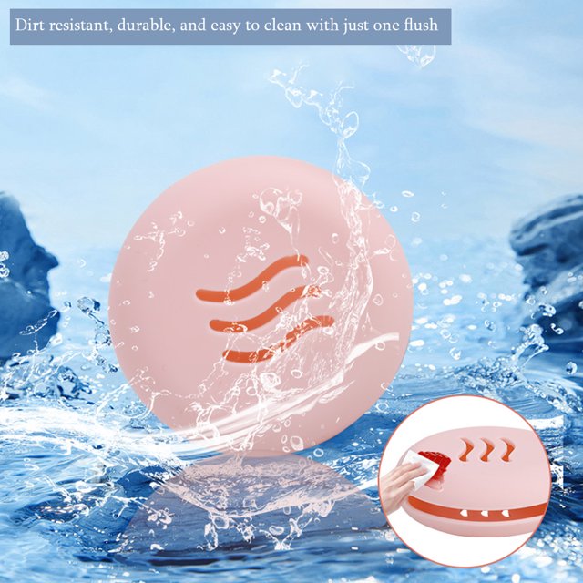Soporte de esponja de maquillaje de silicona Caja de almacenamiento de hojaldre redonda de ventilación de doble cara (rosa) Likrtyny Cuidado Belleza