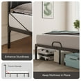 thumbnail image 5 of Bestier Full Bed Frame with Upholstered Headboard, LED Lights & Power Outlet | Modern Platform Metal Bed, No Box Spring Required, Black, 5 of 9